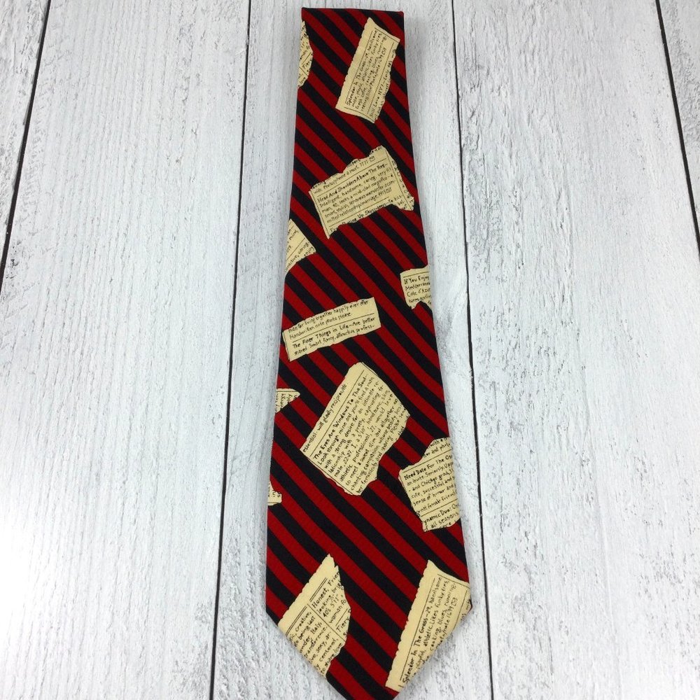 Nicole‎ Miller 1994 Want Ads Red Tie